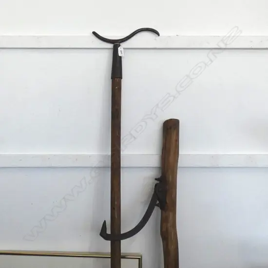 2 EXTRA LONG VINTAGE HOOKS; 1850 / 1540mm