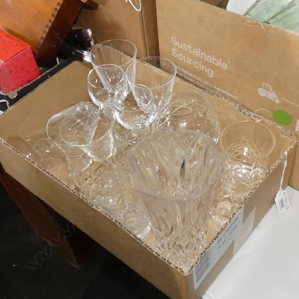 ASST CRYSTAL GLASSES & VASES (SOME A/F) Image 1++