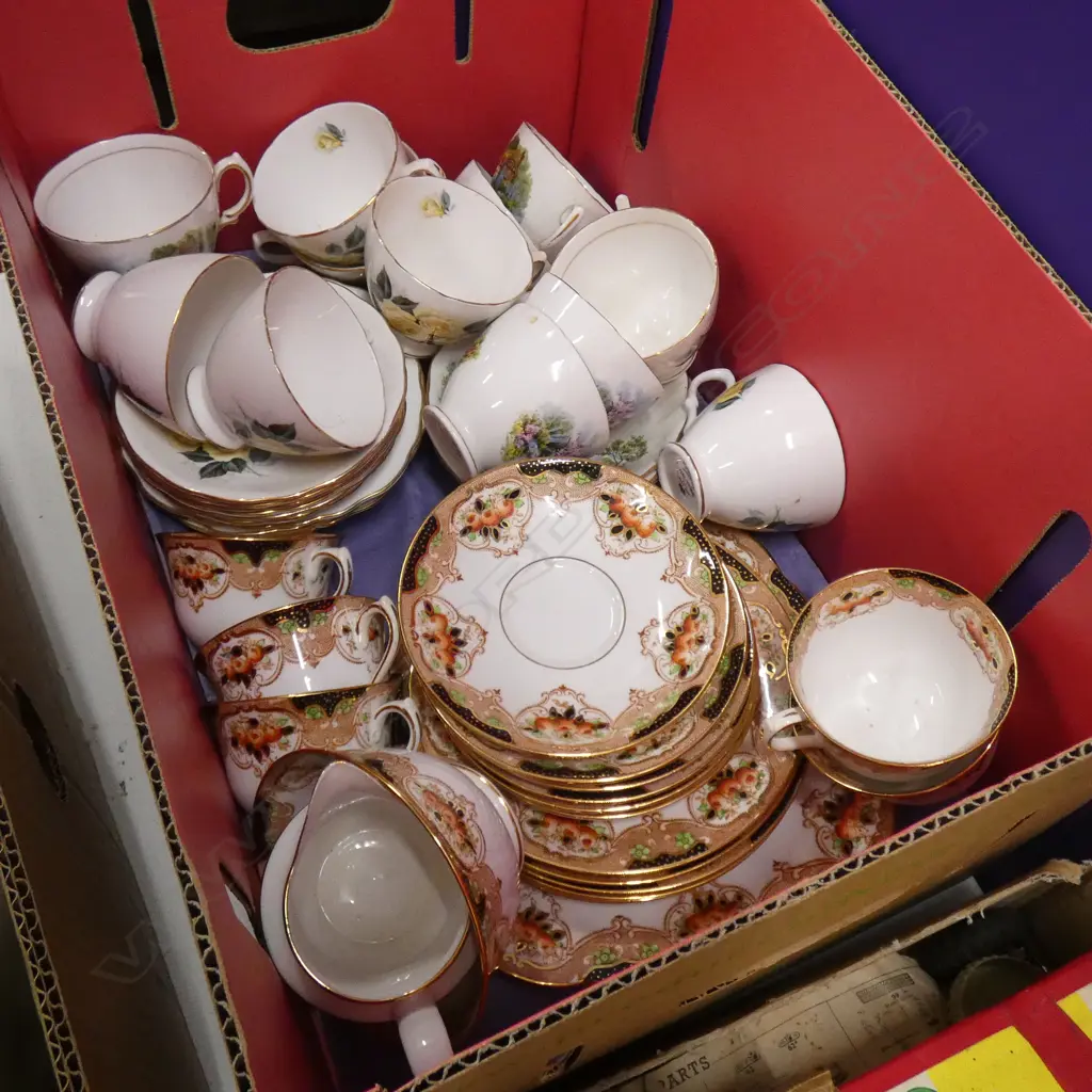 BOX OF 3 ASST PART ENGLISH TEA SETS Image 1++