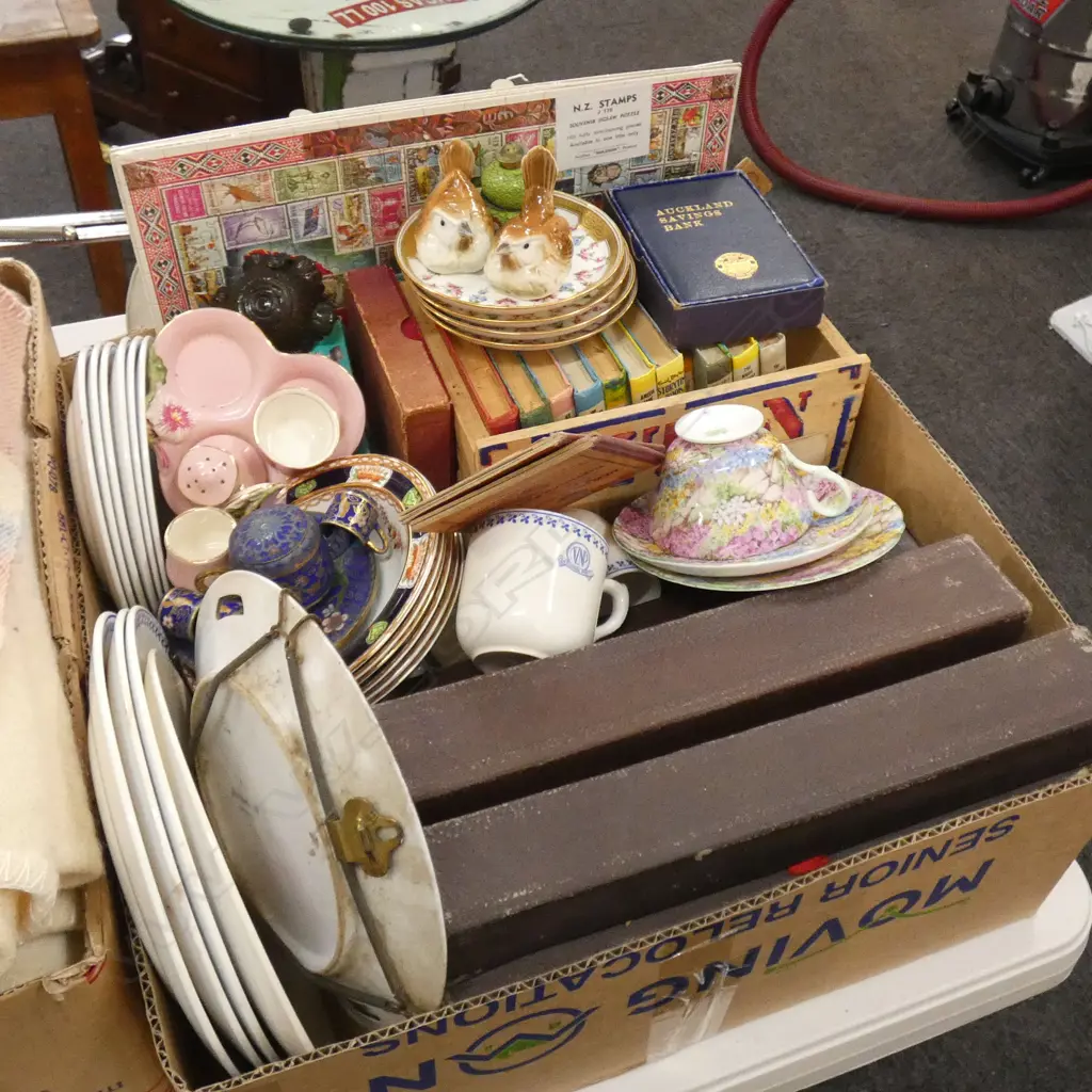 BOX LOT PIANO ROLLS, CHINA,ENID BLYTON BOOKS ETC Image 1++
