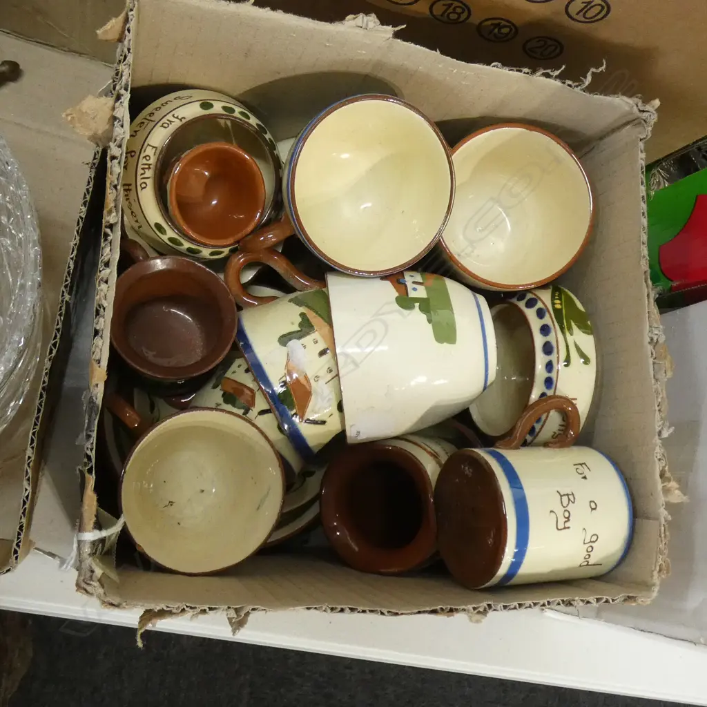 SM BOX TORQUAY MOTTO WARE; CUPS & SAUCERS ETC.. Image 1++