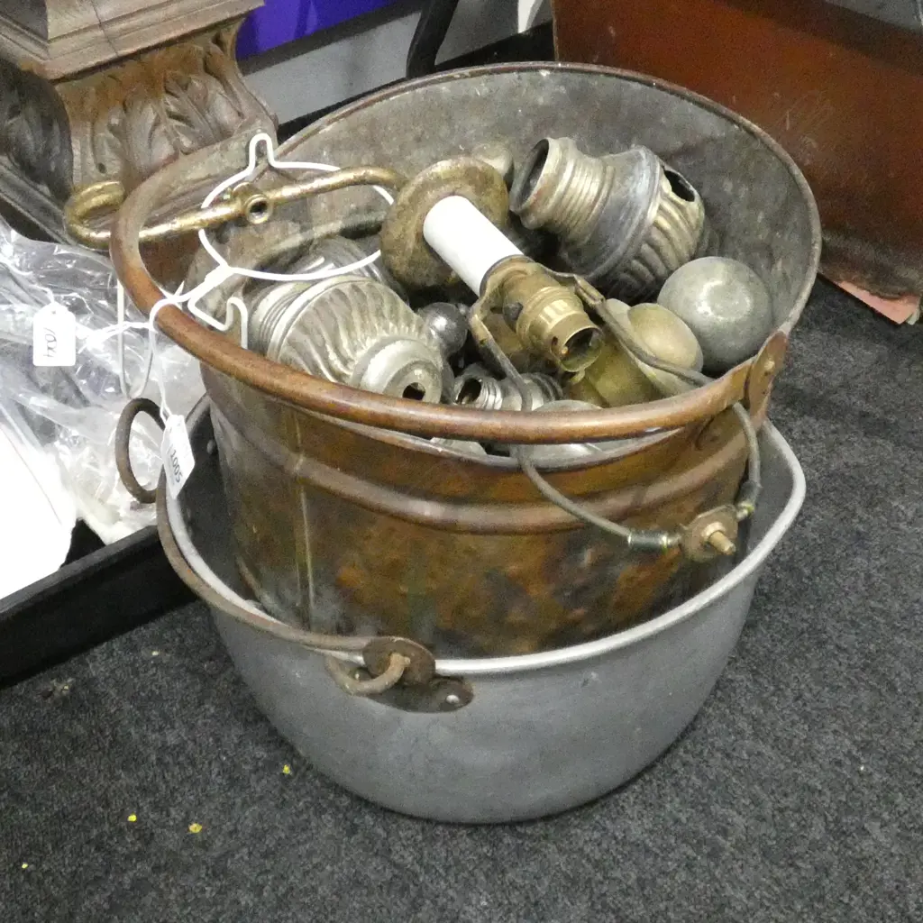 ALUMINIUM JAM PAN + COAL SCUTTLE & BED FITTINGS Image 1++