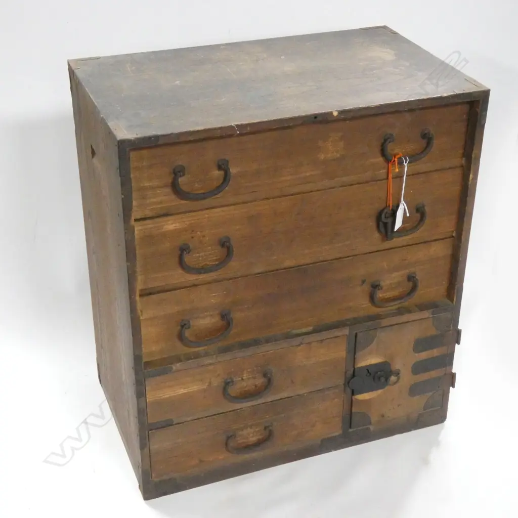 VINTAGE JAPANESE TANSU SMALL BEDSIDE CHEST 0 300 X 500 X 560MM... Image 1++