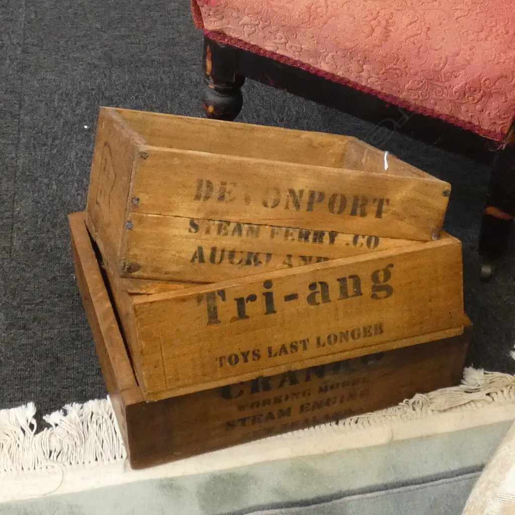 3 WOODEN ADVERTISING BOXES LARGEST 405 X 330MM Image 1++
