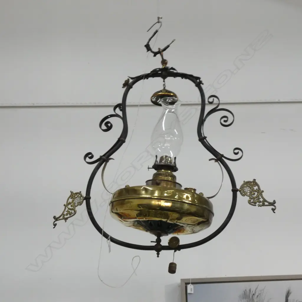 BRASS CEILING KEROSENE LAMP H 700MM Image 1++