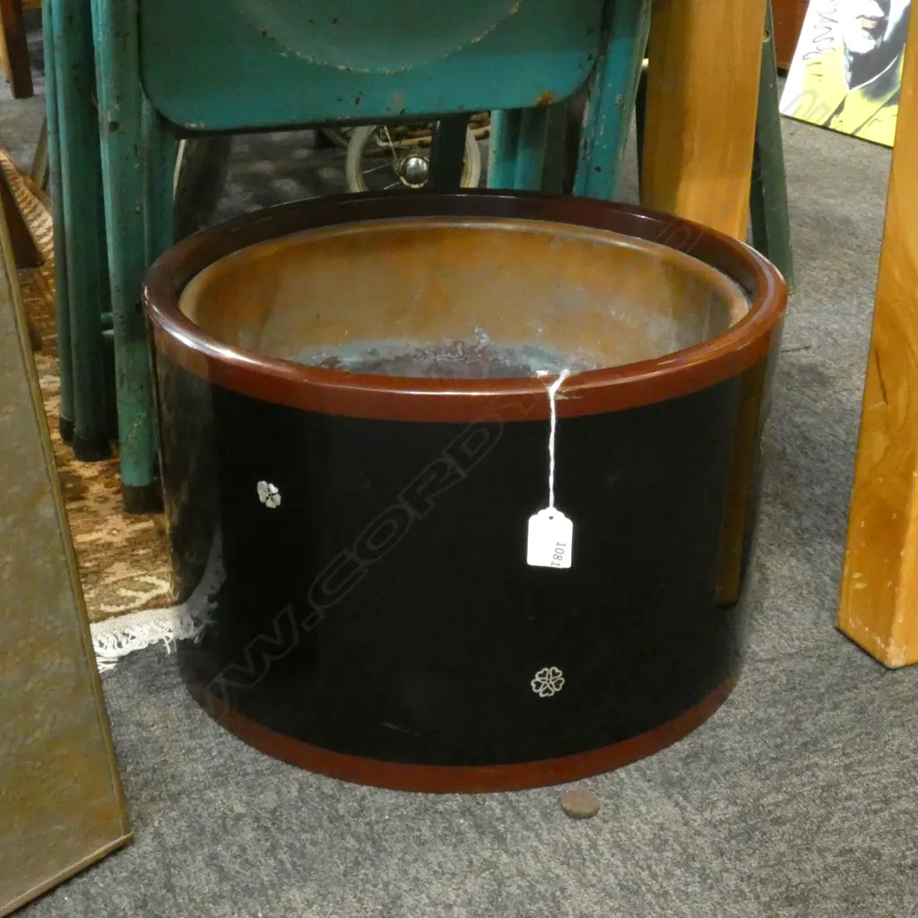 MID CENTURY JAPANESE COPPER LINED HIBACHI - DIA 405 H. 265MM Image 1++