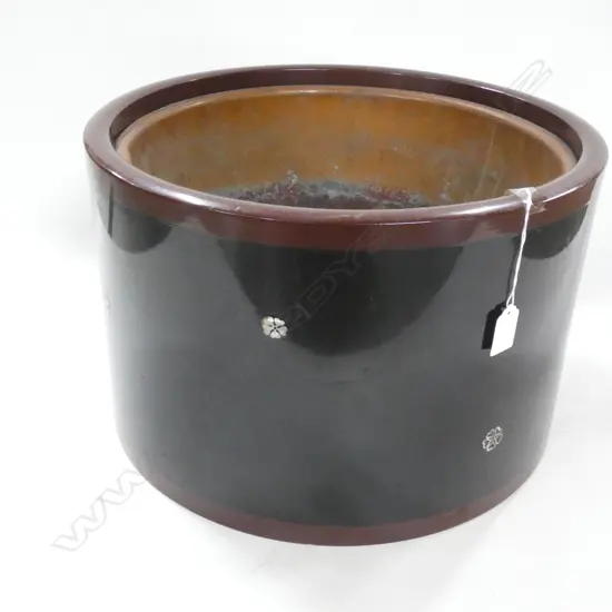 MID CENTURY JAPANESE COPPER LINED HIBACHI - DIA 405 H. 265MM