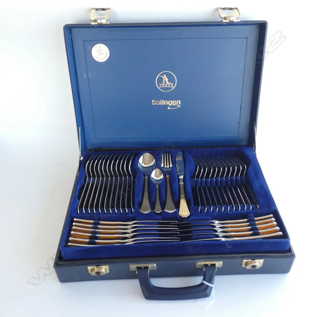 SOLINGEN 24CT GOLD PLATE CUTLERY, CASED Image 1++