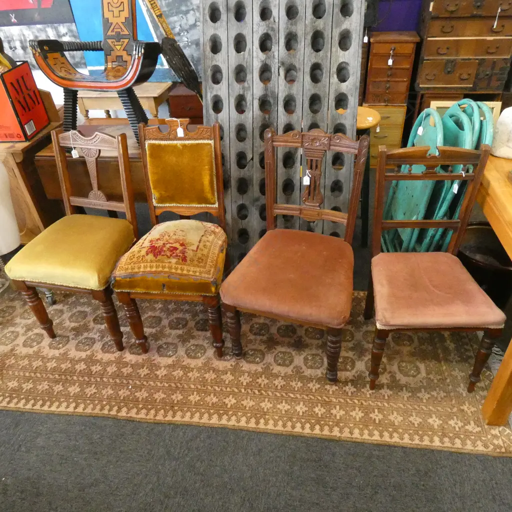 4 ASST. EDWARDIAN DINING CHAIRS Image 1++