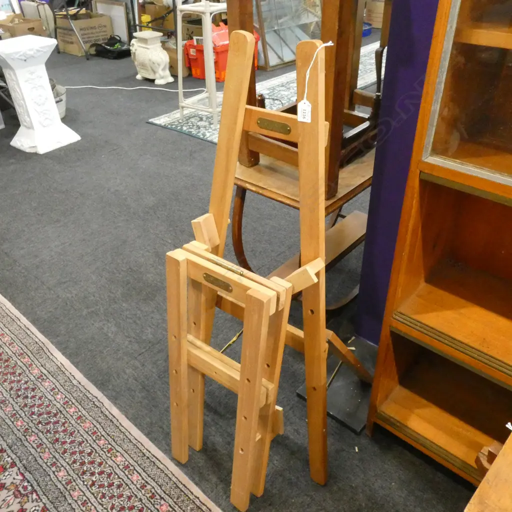 2 WOODEN EASELS  Image 1++