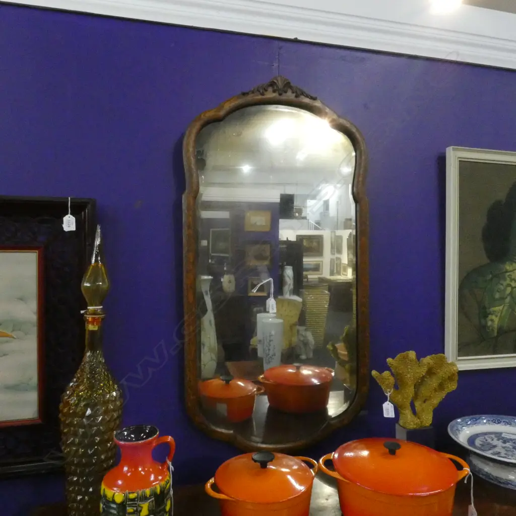 VINTAGE WOODEN FRAMED BEVELLED MIRROR... Image 1++