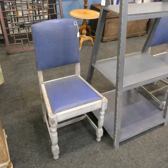 2 OAK & VINYL 20S DINING CHAIRS