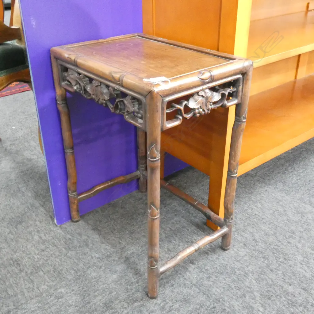 CARVED WOODEN CHINESE SIDE TABLE 390x275x520mm Image 1++