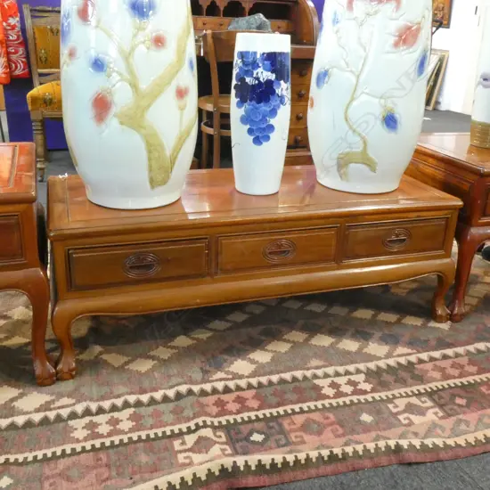 SOLID HARDWOOD TABLE 3 DRAWERS W1230 H425 D500mm