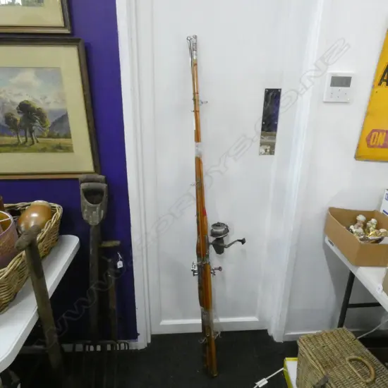 PR VINTAGE CANE FISHING RODS & REELS; 1 EVEREST