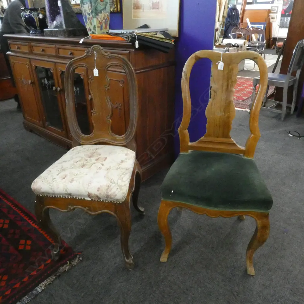 2X ANTIQUE FRENCH UPHOLSTERED CHARIS Image 1++