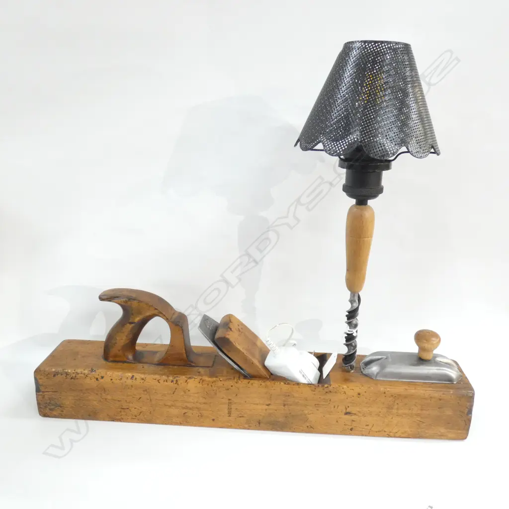 VINTAGE WOODEN PLANE REPURPOSED INTO ARTISAN LAMP... Image 1++
