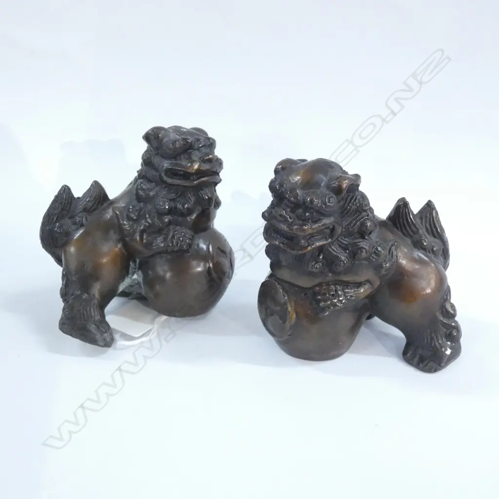PR SOLID BRASS FOO DOGS H 90MM Image 1++