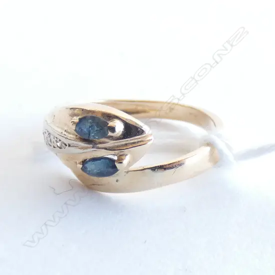 18CT SAPPHIRE & DIAMOND SNAKE RING