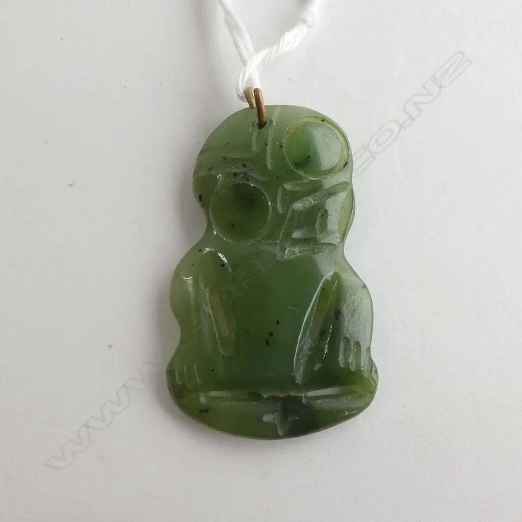 (17782) NZ GREENSTONE HEI TIKI L.40mm Image 1++