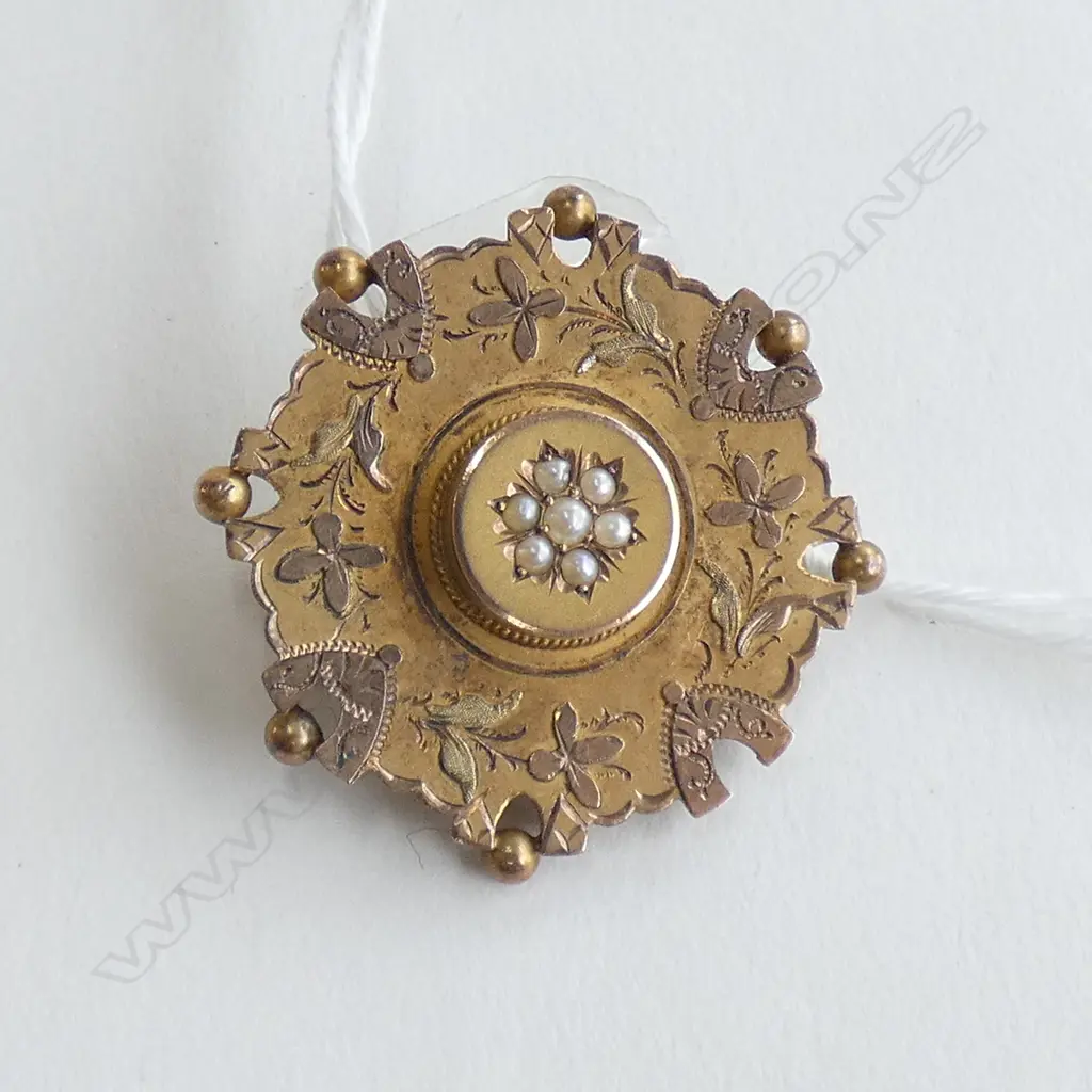 VICTORIAN 9CT GOLD BROOCH 4.88gm Image 1++