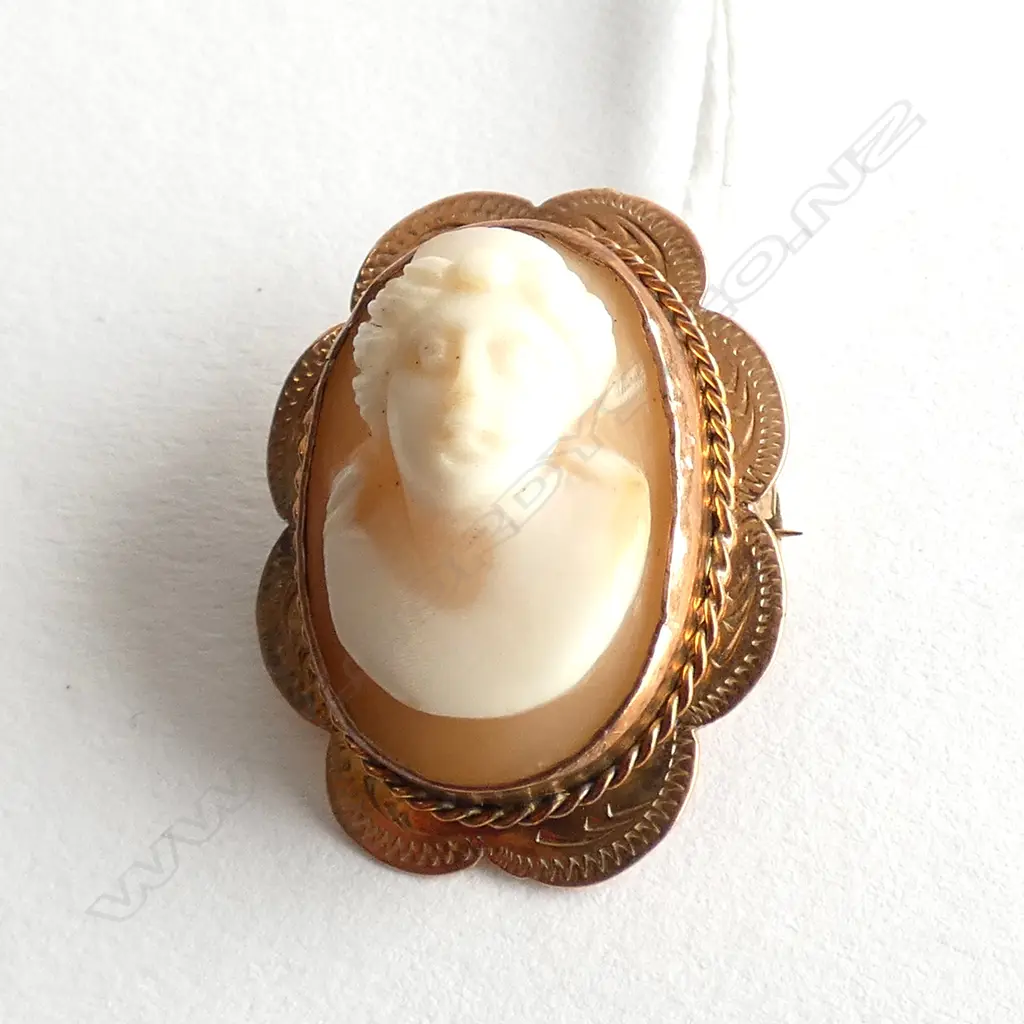 9CT CAMEO BROOCH 5.3 GRAMS Image 1++