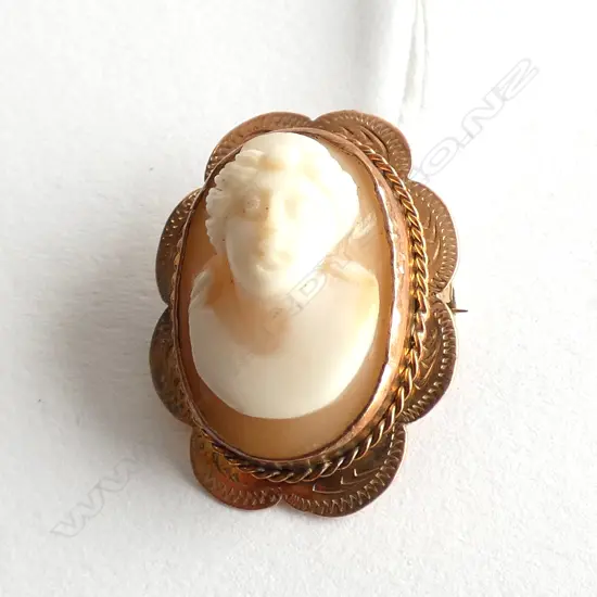 9CT CAMEO BROOCH 5.3 GRAMS
