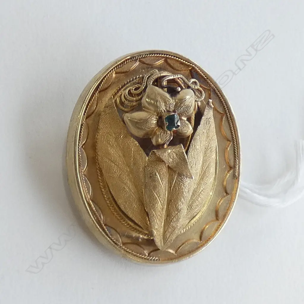 GOLD19th BROOCH/PENDANT 9.9gms unmarked tests high carat probably 20ct Image 1++