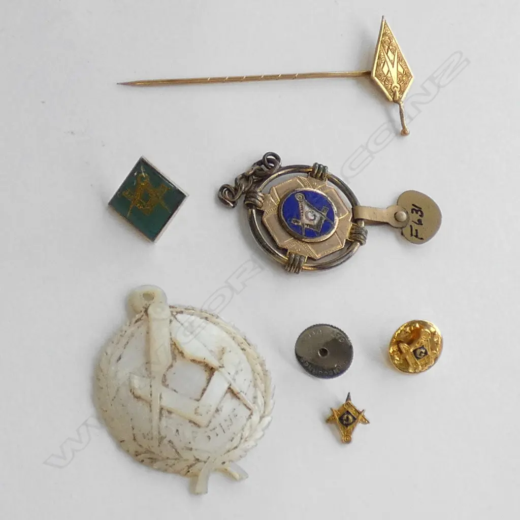 SEL. MASONIC JEWELS. MOP PENDANT PIN ETC Image 1++