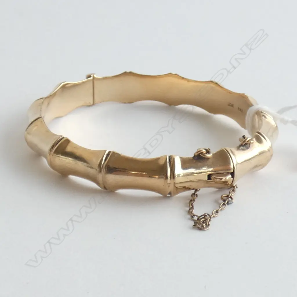 9CT GOLD BAMBOO BANGLE 12.3 GRAMS... Image 1++