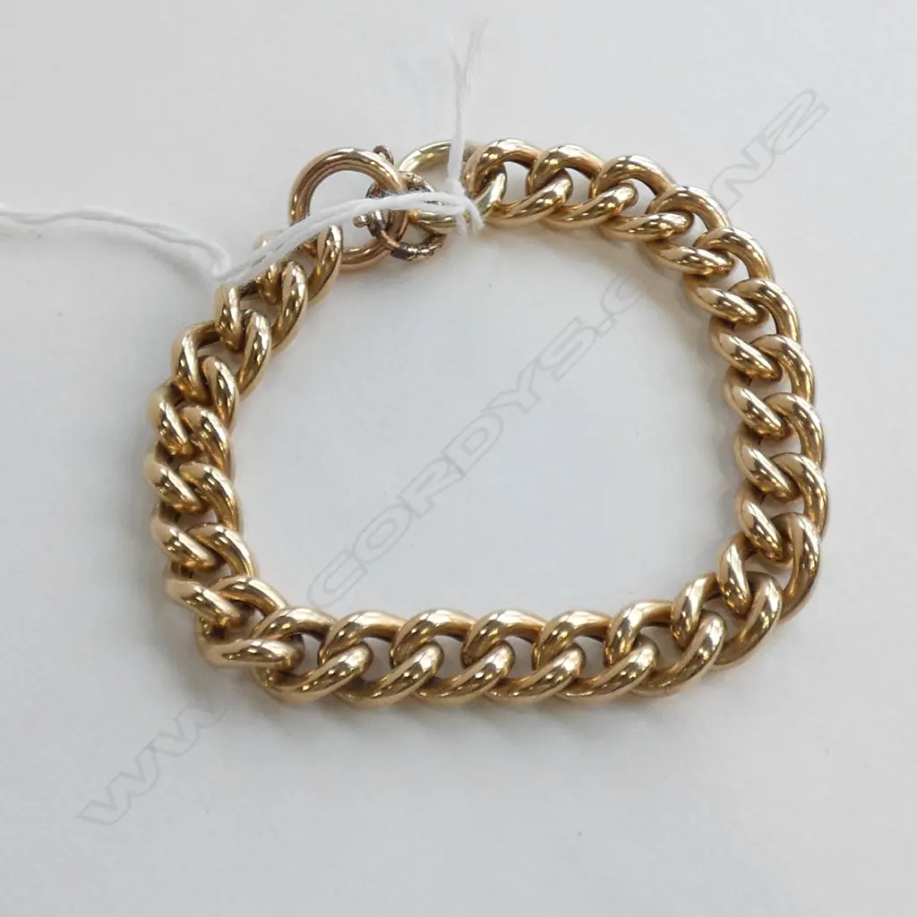 9CT GOLD CHAIN BRACELET 19gm (unmarked but tests as 9ct) JUMP RING GOLD PLATED Image 1++