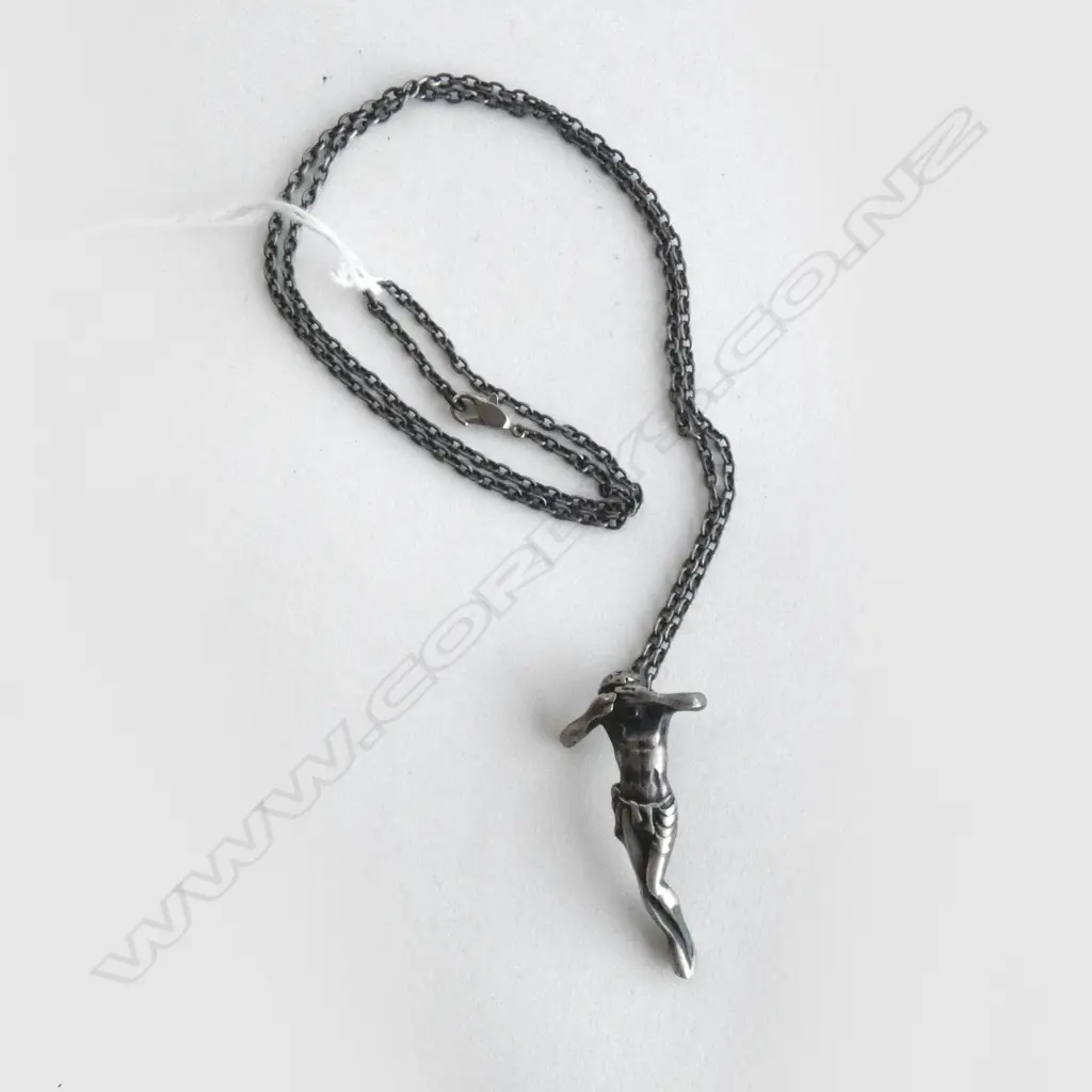 KIM BRICE (NZ) 'OMG JESUS' STG SILVER PENDANT & CHAIN Image 1++