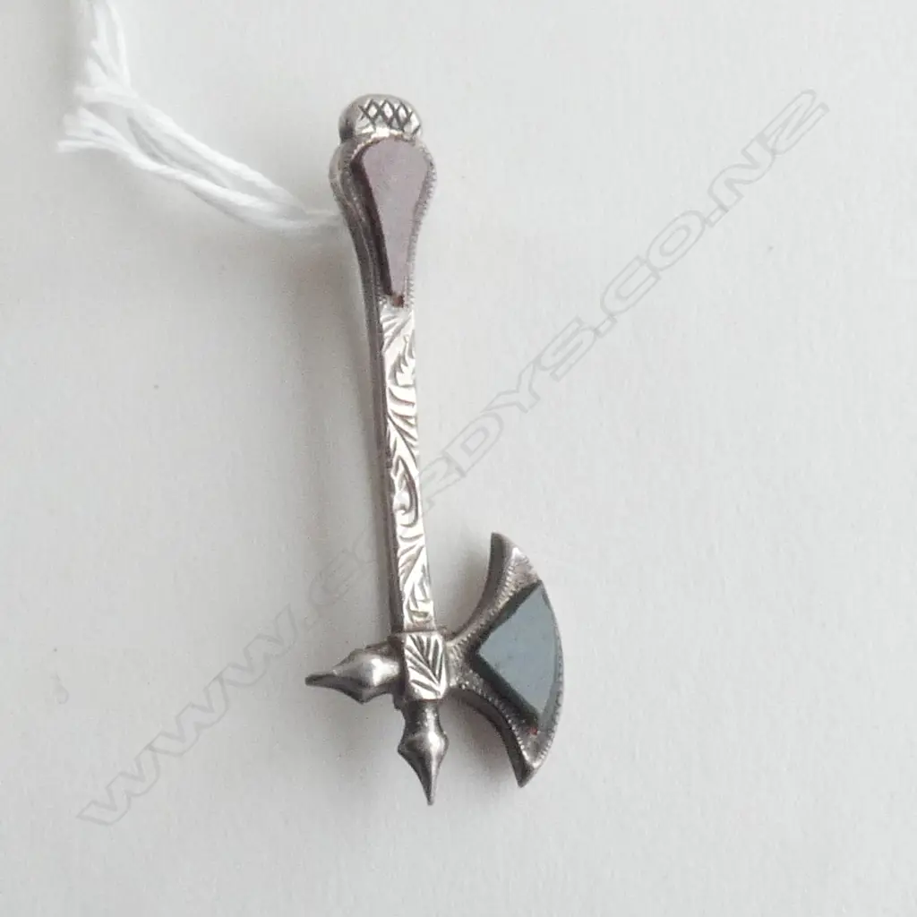 SCOTTISH CLAYMORE PEBBLE BROOCH BIRMINGHAM 1947 Image 1++