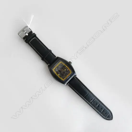 STUHRLING MENS WATCH, ORIGINAL AUTOMATIC SKELETON MOVEMENT, STAINLESS STEEL CASE -  WORKING