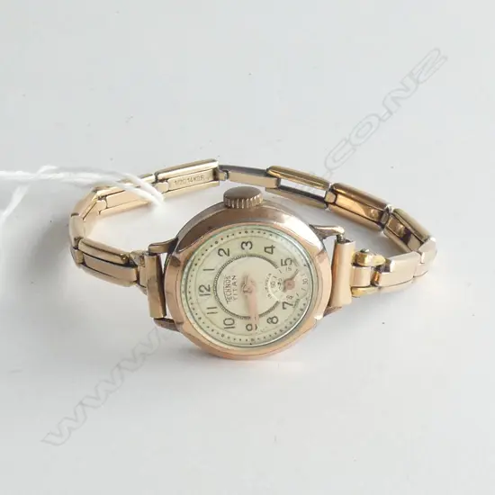 TITAN LADIES GOLD FILLED WATCH WITH 14CT GOLD FILLED GOLD STRETCH BAND