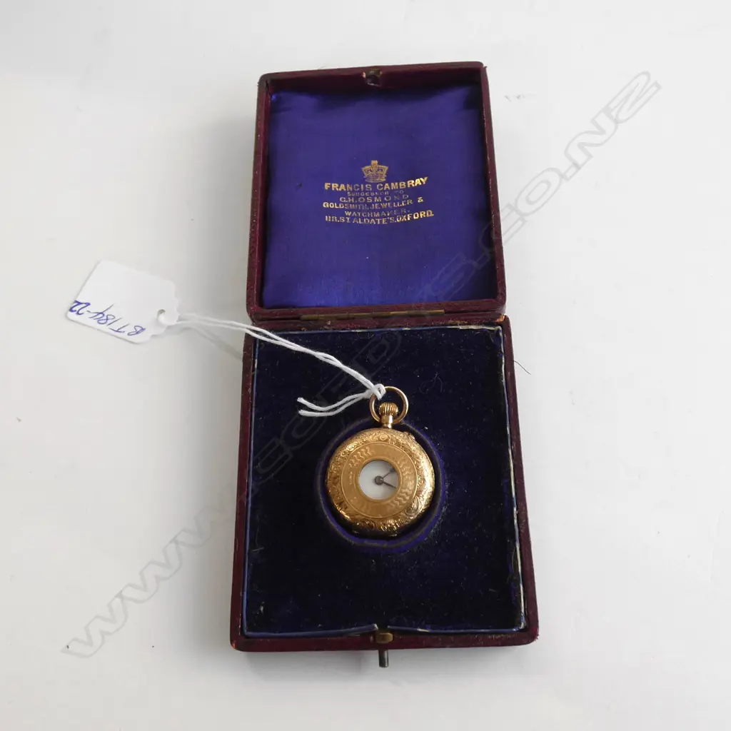 14k GOLD EARLY 20thC LADIES HALF HUNTER POCKET WATCH IN CASE Image 1++