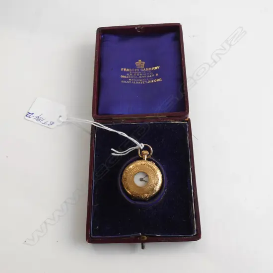 14k GOLD EARLY 20thC LADIES HALF HUNTER POCKET WATCH IN CASE