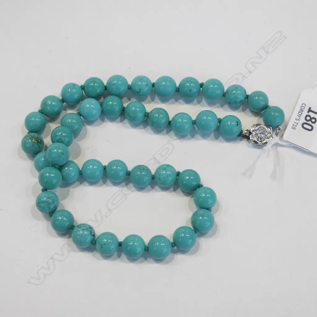 TURQUOISE ?  BEAD NECKLACE Image 1++