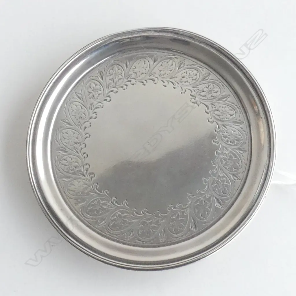 SM STG SILVER WAITER TRAY DIA  125MM LONDON C1800 SOLOMON HOUGHAM 120GMS Image 1++