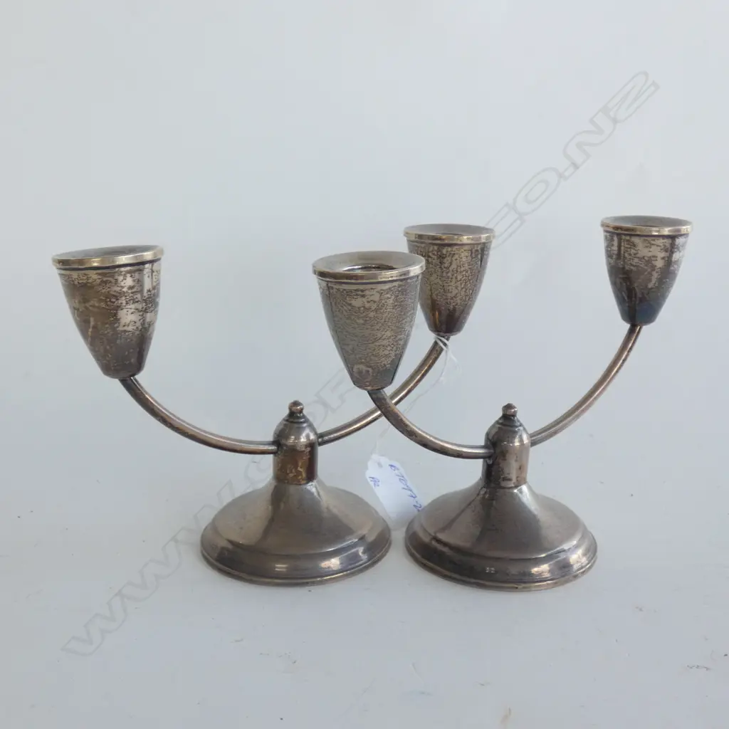 PR C1950 AMERICAN STERLING CANDLESTCKS TWIN BRANCH Image 1++