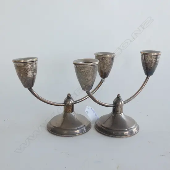 PR C1950 AMERICAN STERLING CANDLESTCKS TWIN BRANCH