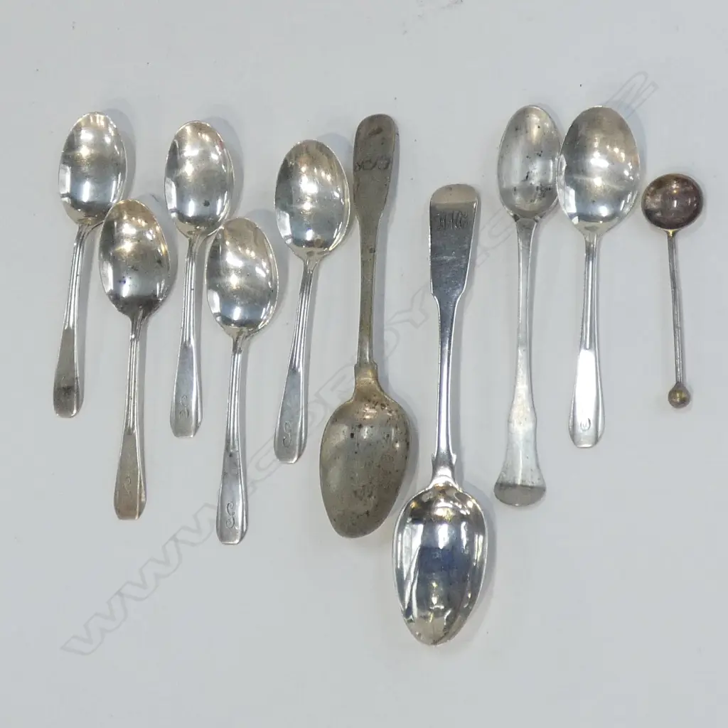 SIX STG SILVER COFFEE SPOONS  + 4 ASST SPOONS 110GMS Image 1++