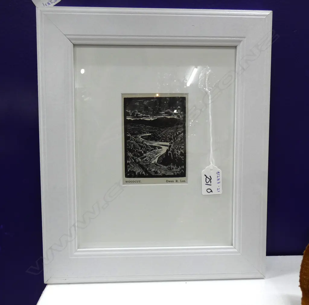 OWEN R. LEE - LANDSCAPE WOODCUT H. 110 X W. 75MM. Image 1++