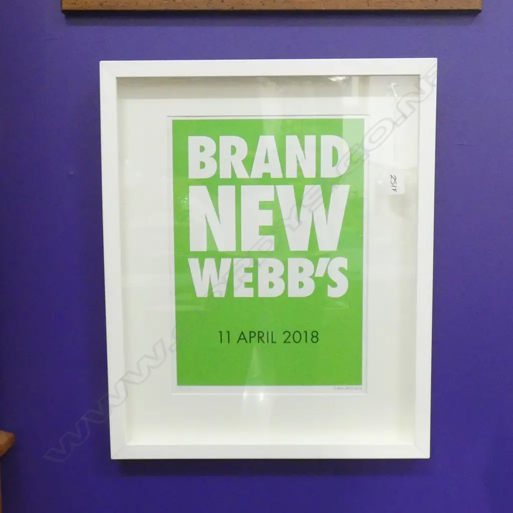 BILLY APPLE - 'BRAND NEW WEBBS' SCREENPRINT. LTD ED 170/250 H. 380 X W. 260MM Image 1++