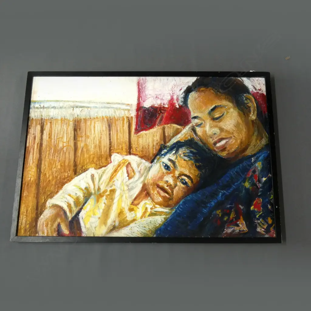 OIL ON BOARD - MOTHER AND CHILD Image 1++
