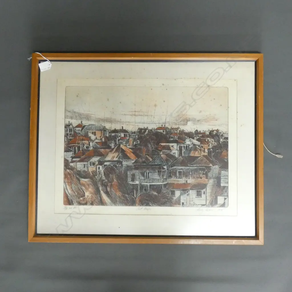 STANLEY PALMER 'LAST HOUSES' PRINT 1975 10/50 2nd PLATE 355x485mm Image 1++