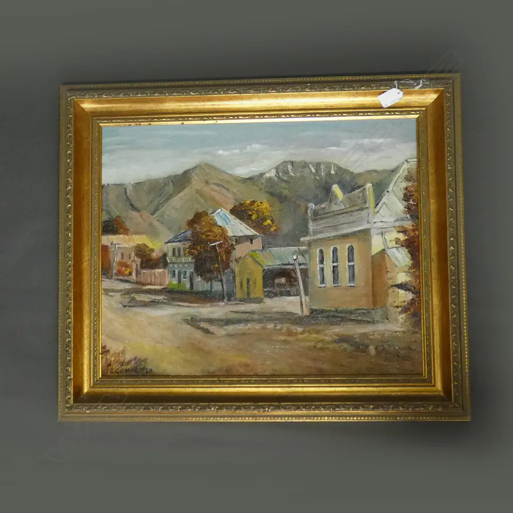 OIL ON BOARD 'NASEBY OTAGO' BY I C COWIE 1979  390 X 490MM Image 1++
