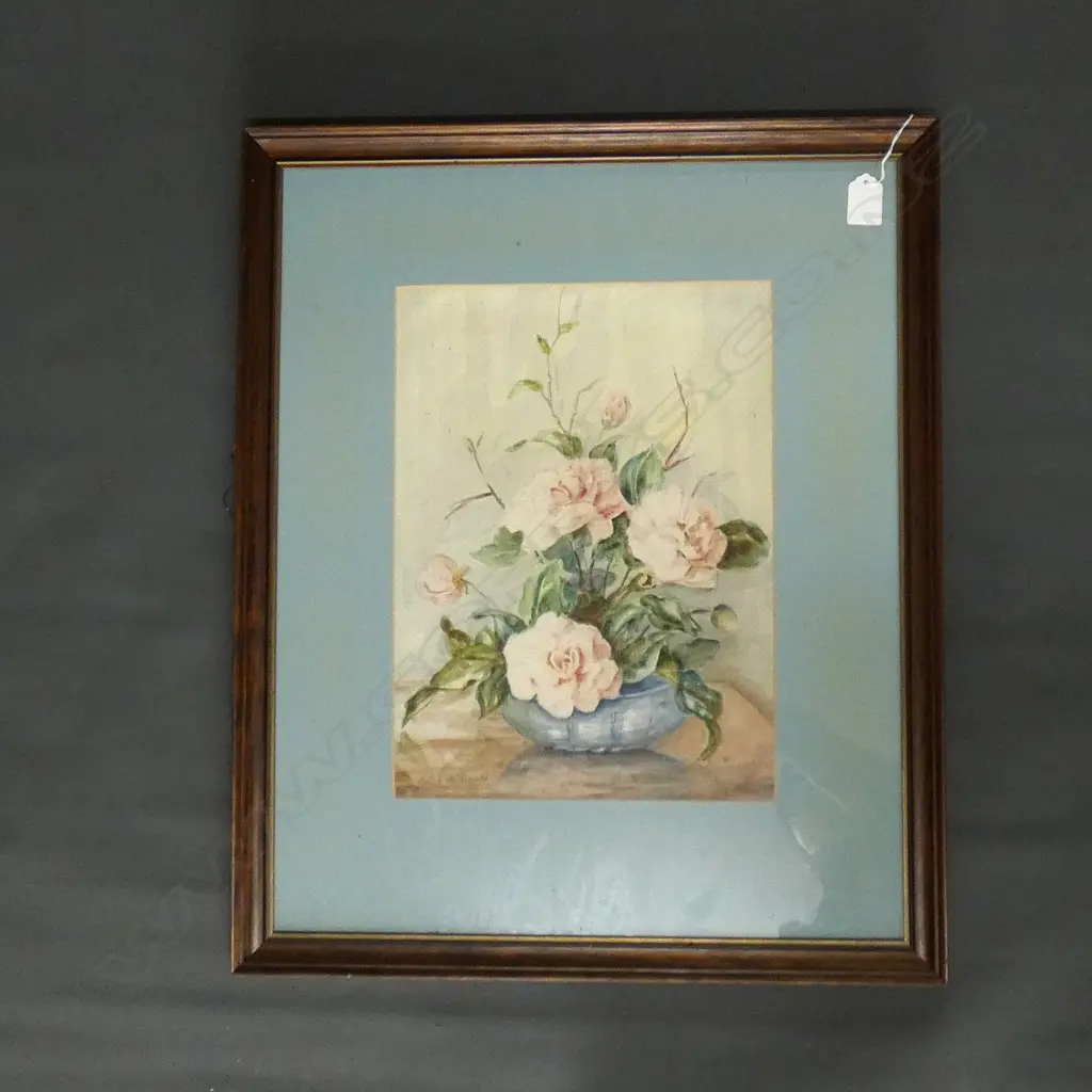 WATERCOLOUR ON BOARD - STILL LIFE FLOWERS - SIGNED MCDONALD 270 X 365MM Image 1++