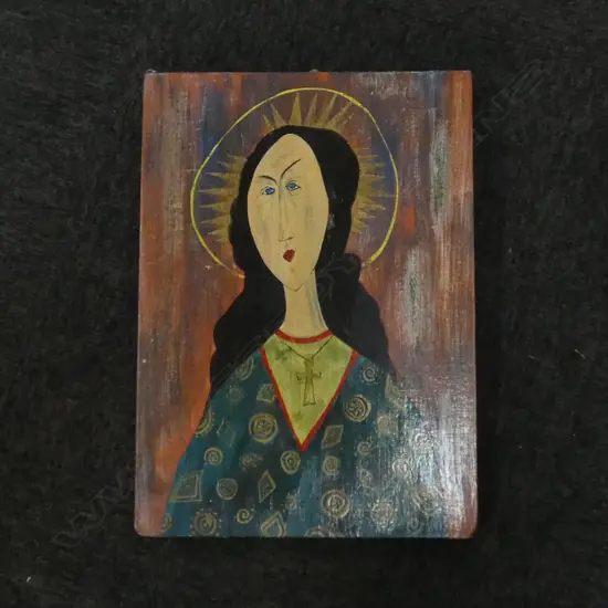 RELIGIOUS ICON PAINTED ON BOARD 410x295mm