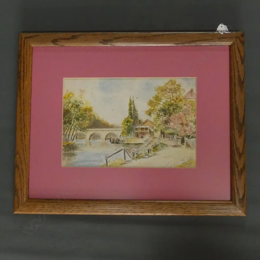 WATERCOLOUR ON BOARD  - COUNTRY SCENE BY P MURDOCH   200 X 300MM Image 1++